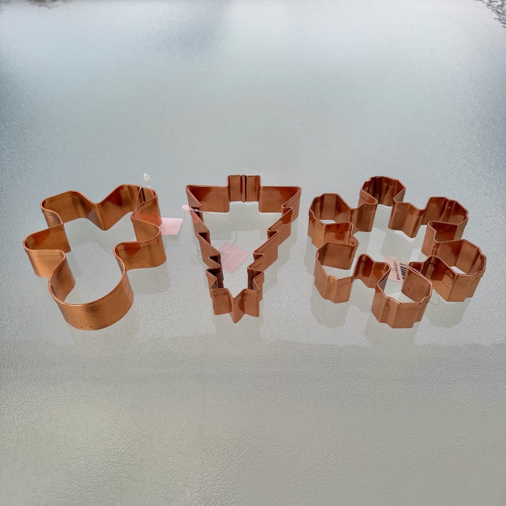 World Market Copper Winter Holiday Cookie Cutters ~ Set of 3 - Picture 3 of 6